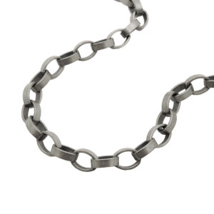 Armband, Ankerkette – Metall, Altsilber – 5mm, 21cm