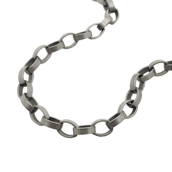 Armband, Ankerkette – Metall, Altsilber – 5mm, 21cm