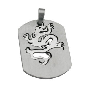 Anhänger, Drache – Edelstahl, Glänzend/Matt – 37x28mm