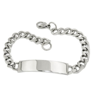 Armband, Panzer – Edelstahl, Silber – 6,5mm, 20cm