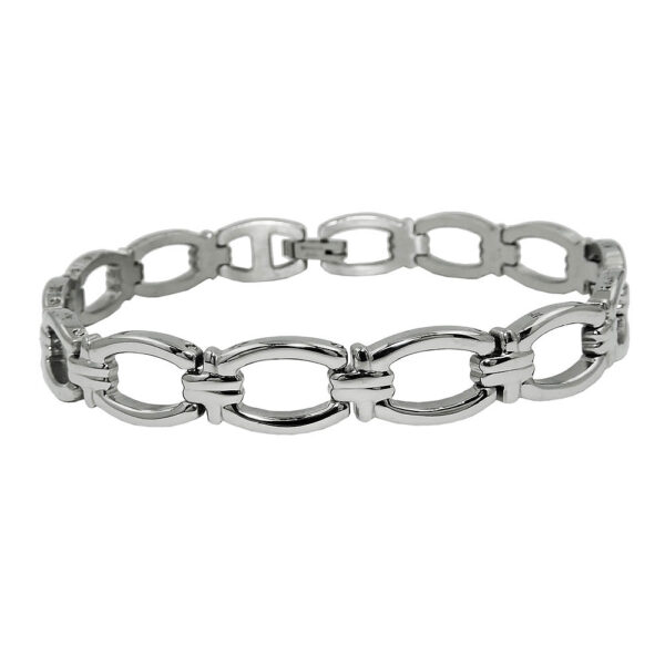 Armband, Fantasiekette – Edelstahl, Silber – 21cm