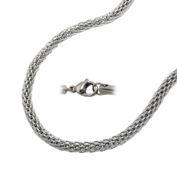 Kette, Strumpfkette – Edelstahl, Silber – 2,5mm, 50cm