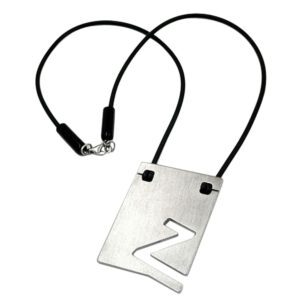 Kette, Anhänger Buchstabe Z – Edelstahl, Schwarz – 42cm