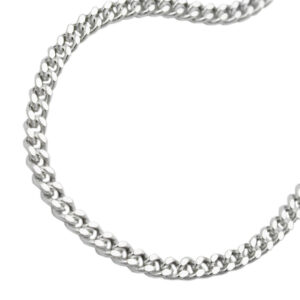 Kette, Flachpanzer – Silber, diamantiert – 3mm, 70cm