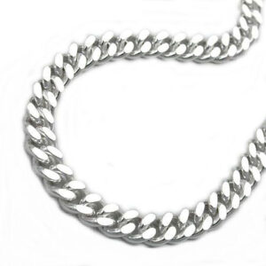 Kette, Flachpanzerkette – Silber 925, diamantiert – 55cm