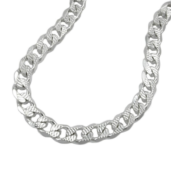 Kette, Panzerkette – Silber 925, Muster – 50cm, 5,6mm