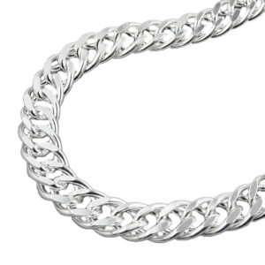 Kette, Zwillingspanzer – Silber 925, diamantiert – 60cm