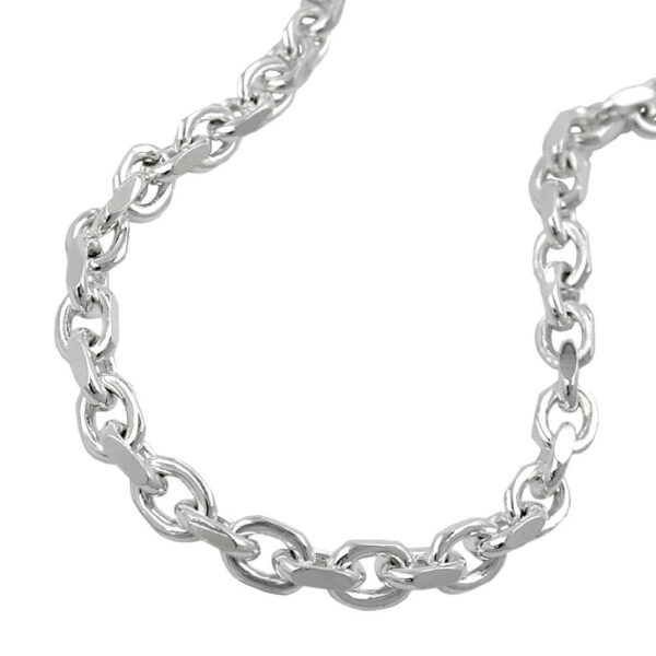 Armband, Ankerkette – Silber, diamantiert – 19cm