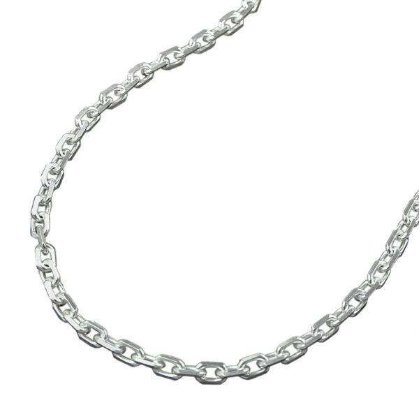 Kette, Ankerkette – Silber 925, diamantiert – 60cm