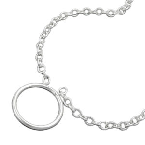 Kette, Ankerkette – Silber, Glänzend – 38cm