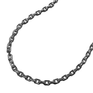 Kette, Ankerkette – Silber, rhodiniert, diamantiert – 40cm