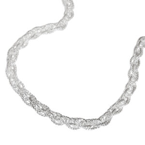 Kette, Doppelanker – Silber, Diamantiert – 3mm, 45cm