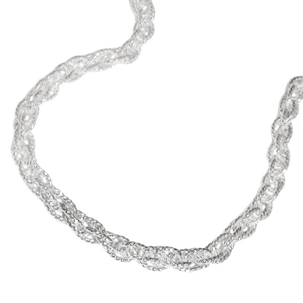 Kette, Doppelanker – Silber, Diamantiert – 3mm, 45cm