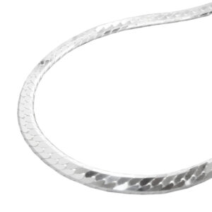 Halskette, Panzerkette – Silber, Glänzend – 3mm, 45cm