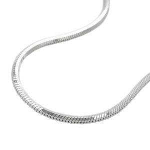 Kette, Schlangenkette – Silber 925, Diamantiert – 1,3mm, 50cm