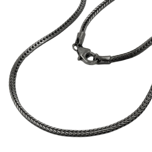 Kette, Fuchsschwanz – Silber, rhodiniert – 1,5mm, 42cm