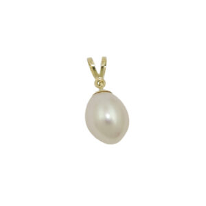 Anhänger, Oval – Gold, Gelb, Perle – 10x8,5mm