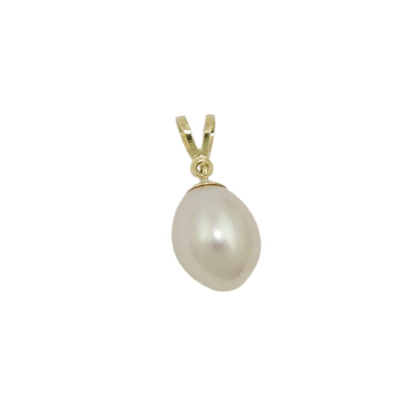 Anhänger, Oval – Gold, Gelb, Perle – 10x8,5mm