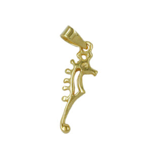 Anhänger, Seepferdchen – Gold, Glänzend – 22x7mm