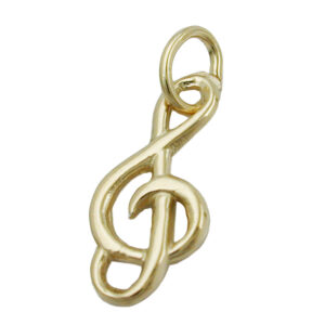 Anhänger, Notenschlüssel – Gold, Glänzend – 16x7mm