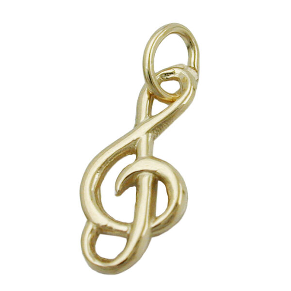 Anhänger, Notenschlüssel – Gold, Glänzend – 16x7mm
