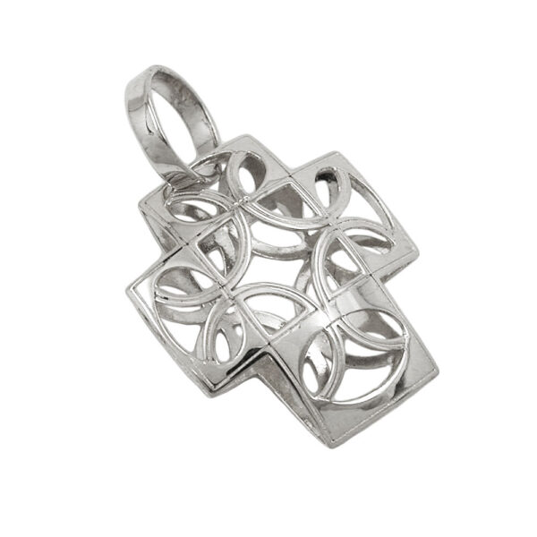 Anhänger, Kreuz – Weißgold, filigran – 14x12mm