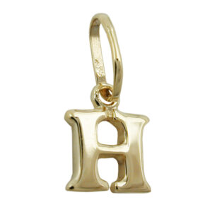 Anhänger, Buchstabe H – Gold, Glänzend – 8x7mm