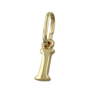 Anhänger, Buchstabe I – Gold, Glänzend – 8x3mm