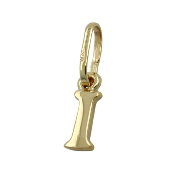 Anhänger, Buchstabe I – Gold, Glänzend – 8x3mm