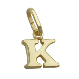 Anhänger, Buchstabe K – Gold, Glänzend – 8x7mm