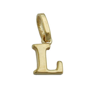 Anhänger, Buchstabe L – Gold, Glänzend – 7x5mm