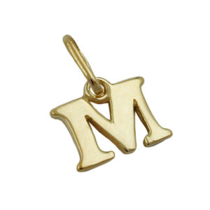 Anhänger, Buchstabe M – Gold, Glänzend – 7x8mm