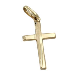 Anhänger, Kreuz – Gold, Matt-Glänzend – 22x13mm