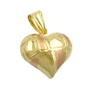Anhänger, Herz – Gold Bicolor, Matt – 15x16mm