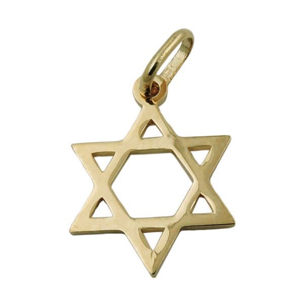 Anhänger, Davidstern – Gold, Glänzend – 21x18mm