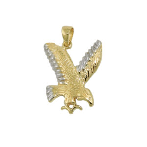 Anhänger, Adler – Gold, Bicolor, Rhodiniert – 20x16mm