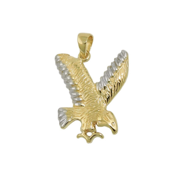 Anhänger, Adler – Gold, Bicolor, Rhodiniert – 20x16mm