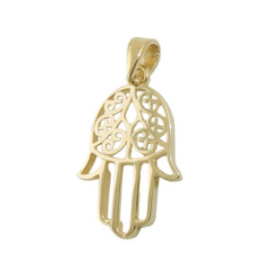 Anhänger, Hand der Fatima – Gold, 9 Karat – 16x12mm