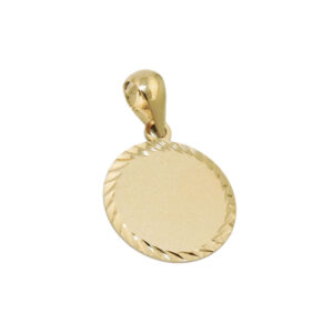Anhänger, Gravurplatte – Gold, Matt, Diamantiert – 12mm