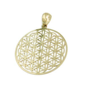 Anhänger, Blume des Lebens – Gold, filigran – 20mm