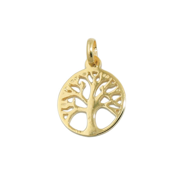 Anhänger, Baum des Lebens – Gold, Gelbgold – 12mm