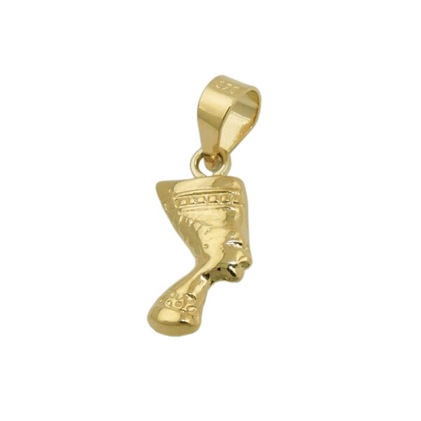 Anhänger, Nofretete – Gold, glänzend – 11x6mm