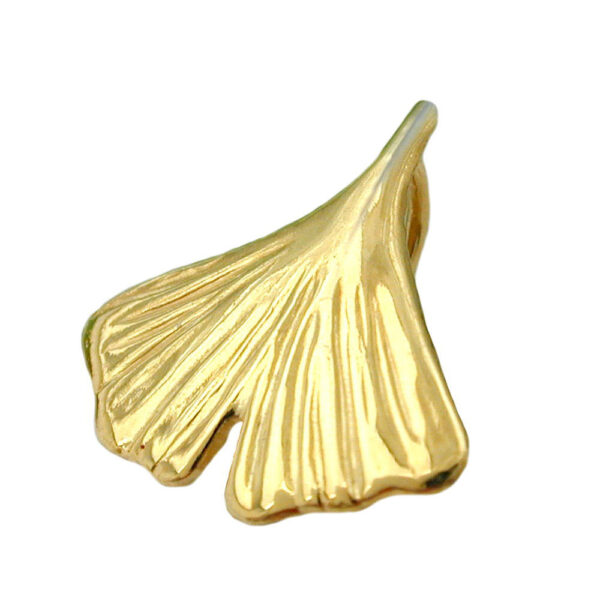 Anhänger, Ginkgoblatt – Gold, Glänzend – 12mm