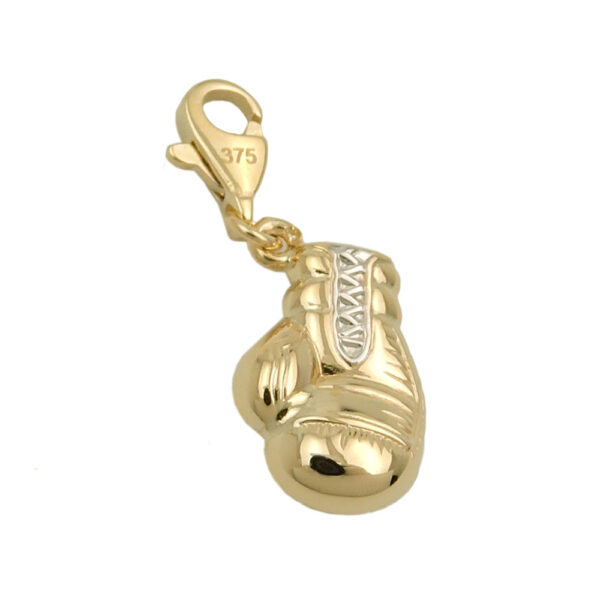 Anhänger, Boxhandschuh – Gold, Bicolor – 14x10mm