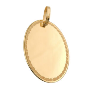 Anhänger, Oval – Gold, Glänzend, Gravur – 19x13mm