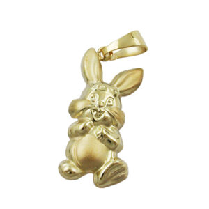 Anhänger, Hase – Gold, Matt-Glänzend – 20x11mm