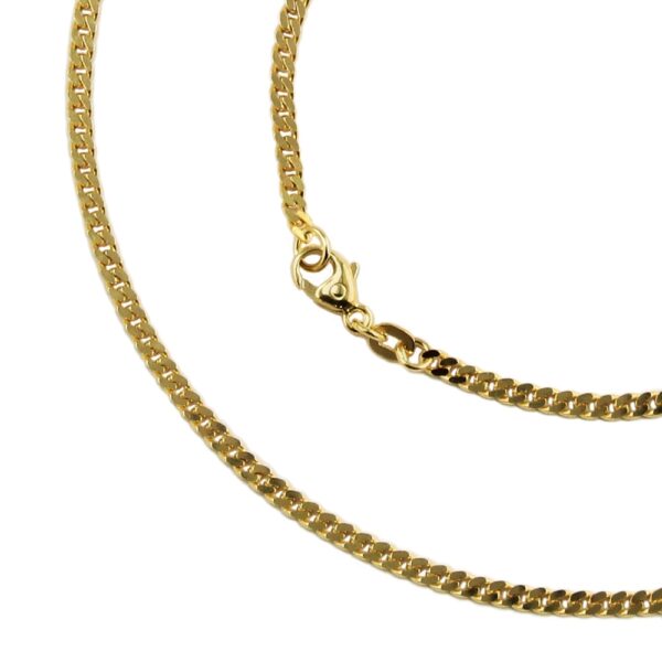 Armband Flachpanzer – Gold, Glänzend – 2,4mm, 18,5cm