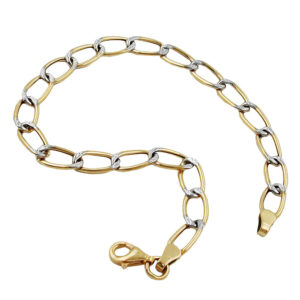 Armband, Weitpanzer – Gold Bicolor, Diamantiert – 19cm