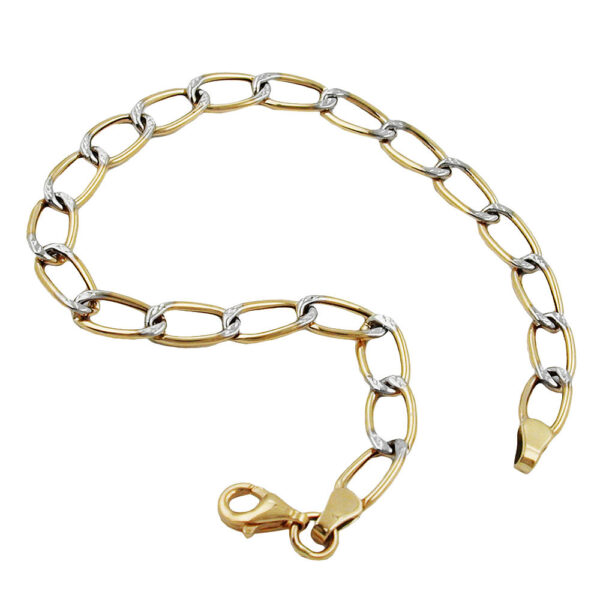 Armband, Weitpanzer – Gold Bicolor, Diamantiert – 19cm