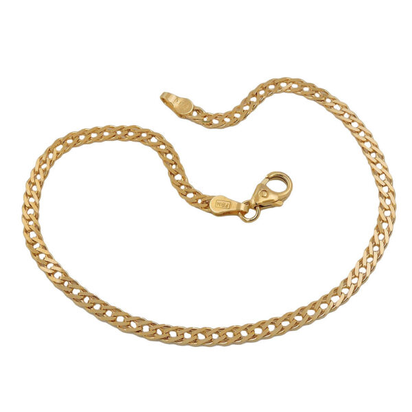 Armband, Doppelpanzer – Gold, Gelbgold – 19cm